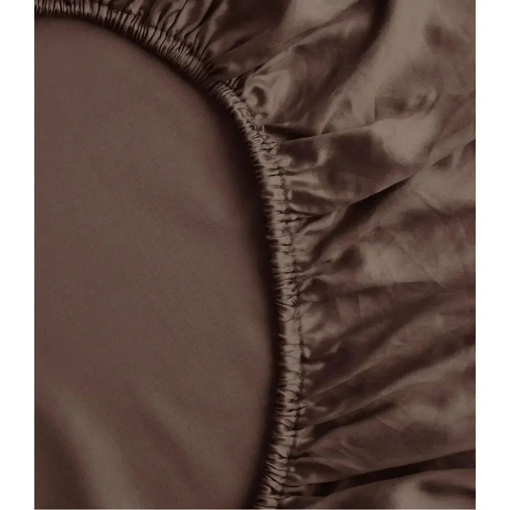 Quince Signature Giza Cotton Sateen Sheet Set KING in Espresso